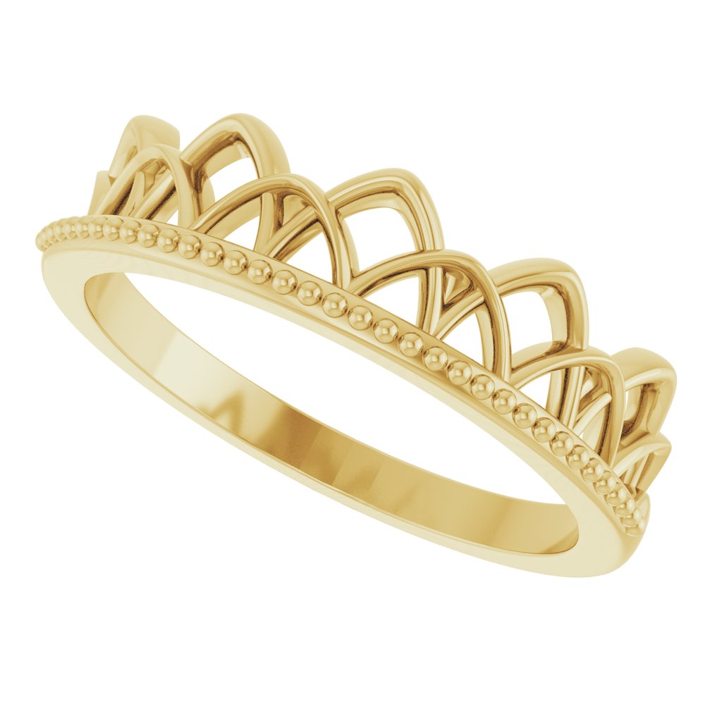 14K Yellow Stackable Crown Ring