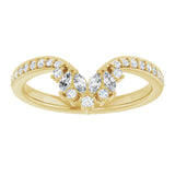 14K Yellow 1/4 CTW Natural Diamond Accented Contour Band