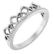 14K White Stackable Crown Ring   