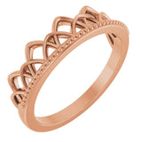 14K Rose Stackable Crown Ring   