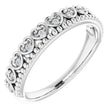 14K White Gold .04 CTW Natural Diamond Stackable Beaded Heart Ring