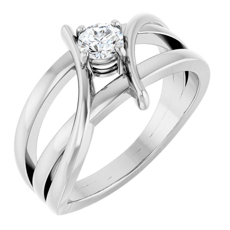 14K White 1/4 CT Lab-Grown Diamond Ring