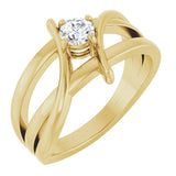 14K Yellow 1/4 CT Lab-Grown Diamond Ring