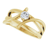 14K Yellow 1/4 CT Lab-Grown Diamond Ring