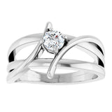 14K White 1/4 CT Lab-Grown Diamond Ring