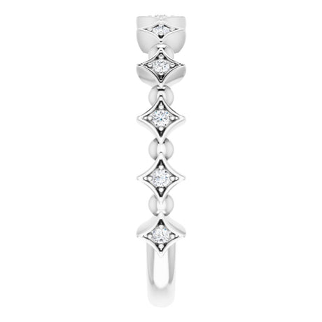 14K White Gold 1/10 CTW Natural Diamond Stackable Ring