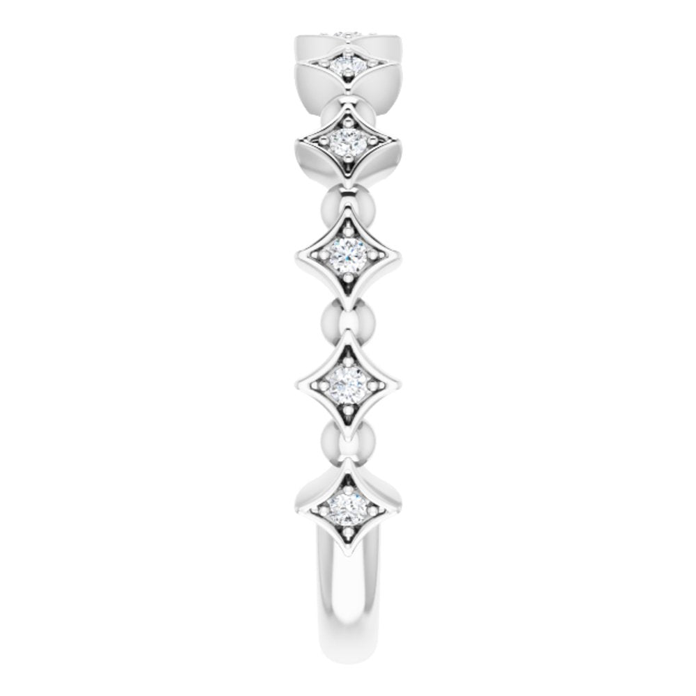 14K White Gold 1/10 CTW Natural Diamond Stackable Ring