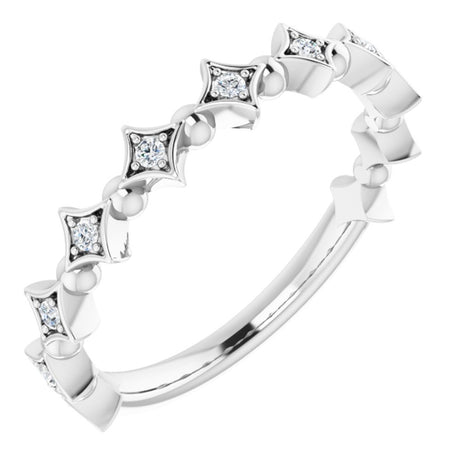 14K White Gold 1/10 CTW Natural Diamond Stackable Ring