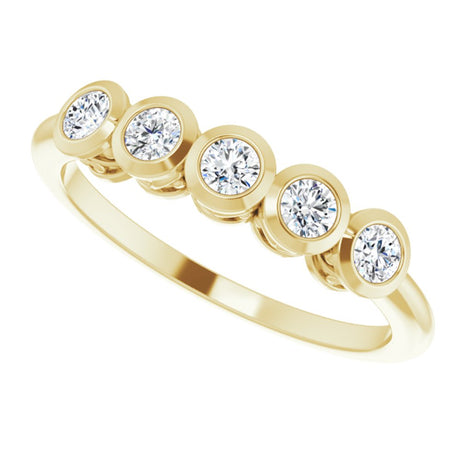 14K Yellow 2.5 mm Round Forever One™ Lab-Grown Moissanite Ring