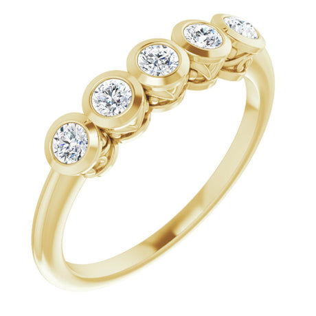 14K Yellow 2.5 mm Round Forever One™ Lab-Grown Moissanite Ring