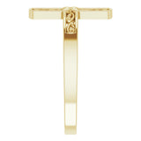 14K Yellow Sideways Cross Ring