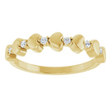 14K Yellow .08 CTW Natural Diamond Heart Stackable Ring
