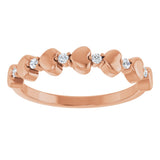 14K Rose .08 CTW Natural Diamond Heart Stackable Ring