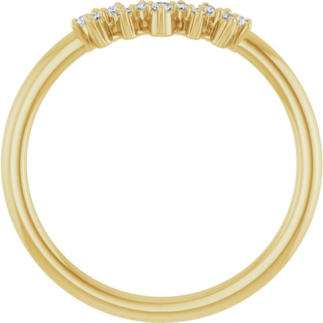 14K Yellow 1/10 CTW Natural Diamond Contour Band
