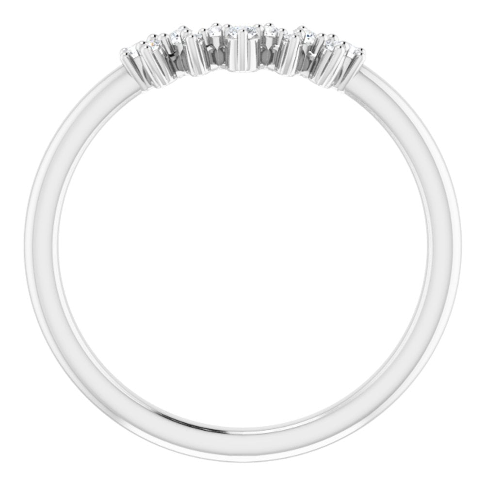 14K White 1/10 CTW Natural Diamond Contour Band