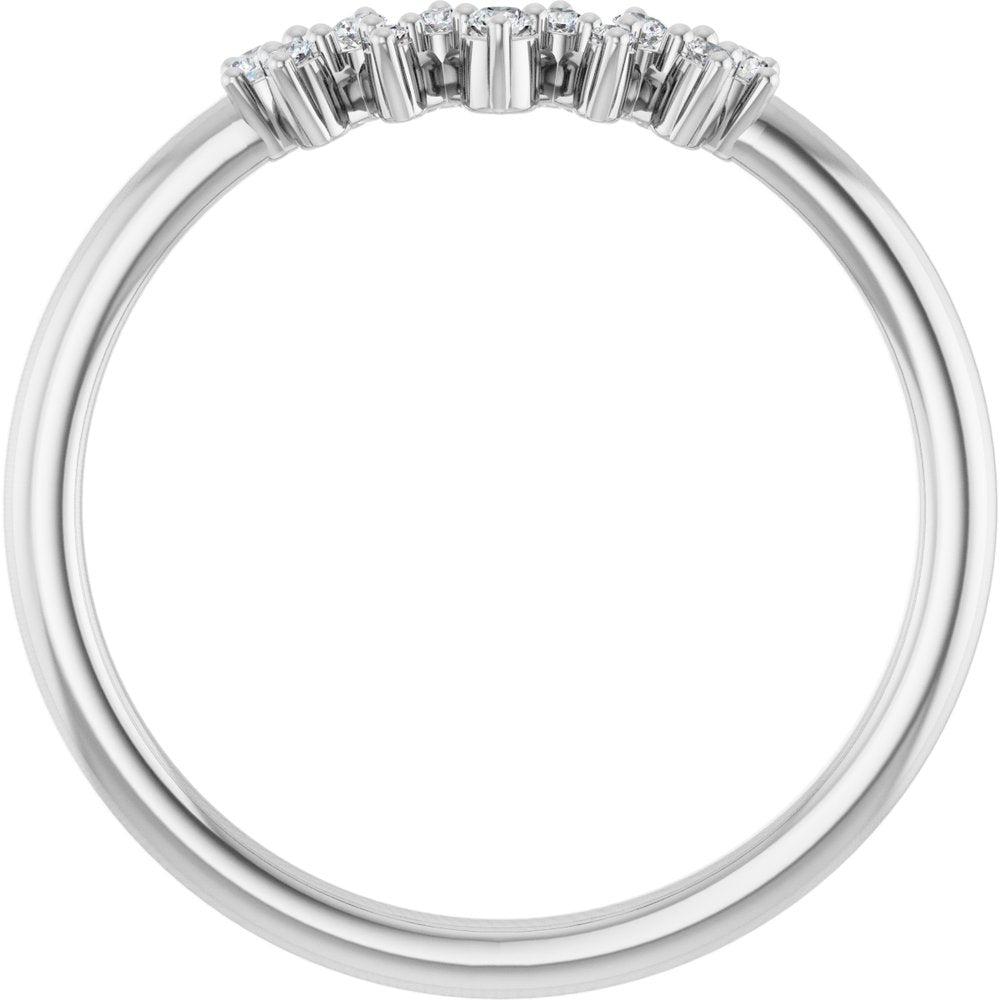 14K White 1/10 CTW Natural Diamond Contour Band