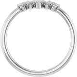 14K White 1/10 CTW Natural Diamond Contour Band