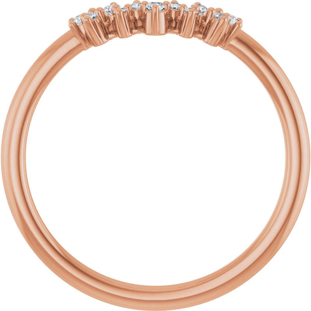 14K Rose 1/10 CTW Natural Diamond Contour Band