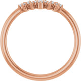14K Rose 1/10 CTW Natural Diamond Contour Band