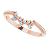 14K Rose .08 CTW Natural Diamond Accented Contour Band