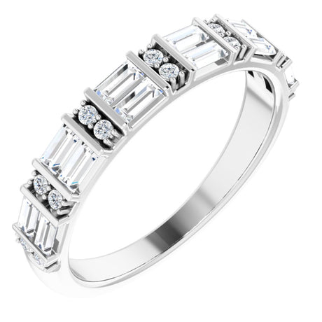 14K White 1/2 CTW Natural Diamond Anniversary Band