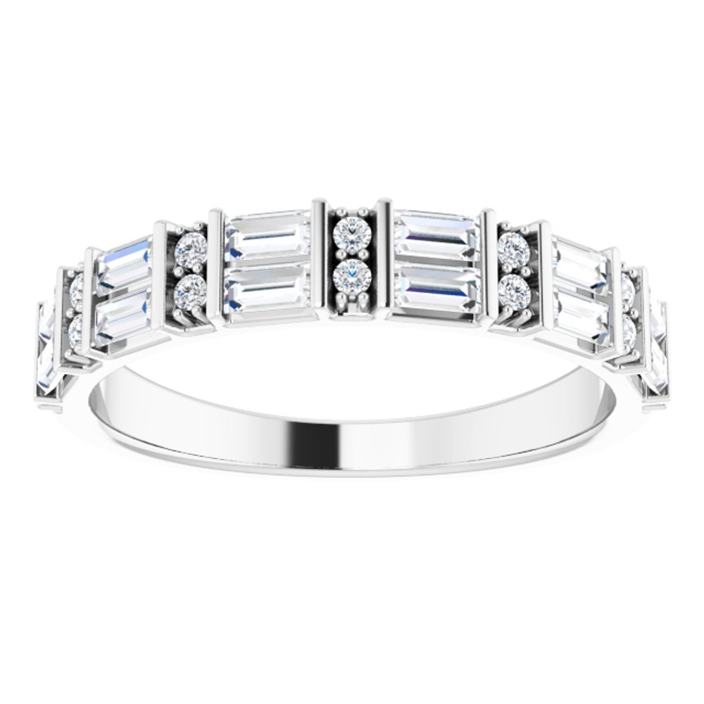 14K White 1/2 CTW Natural Diamond Anniversary Band