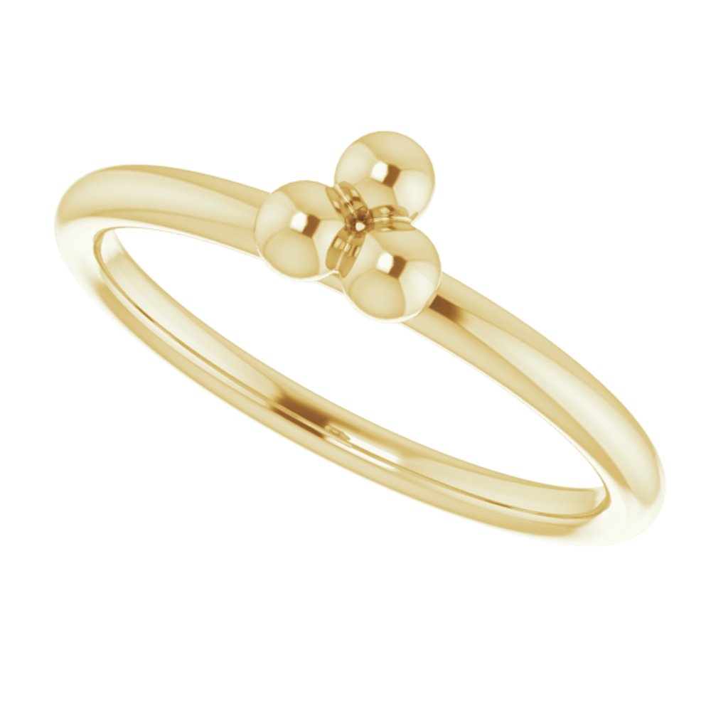 14K Yellow Stackable Beaded Ring