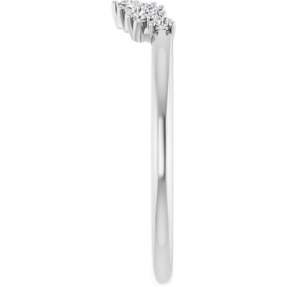 14K White 1/10 CTW Natural Diamond Contour Band