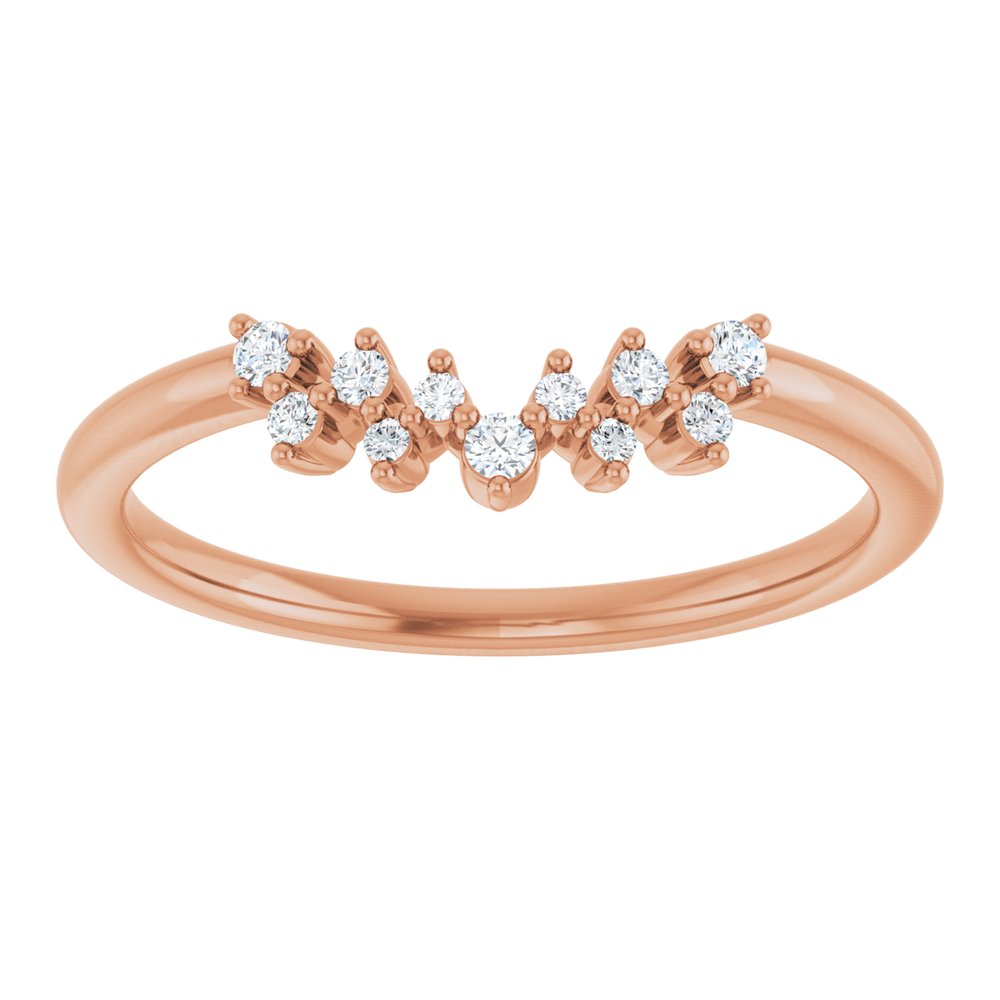 14K Rose 1/10 CTW Natural Diamond Contour Band