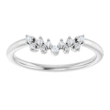 14K White 1/10 CTW Natural Diamond Contour Band