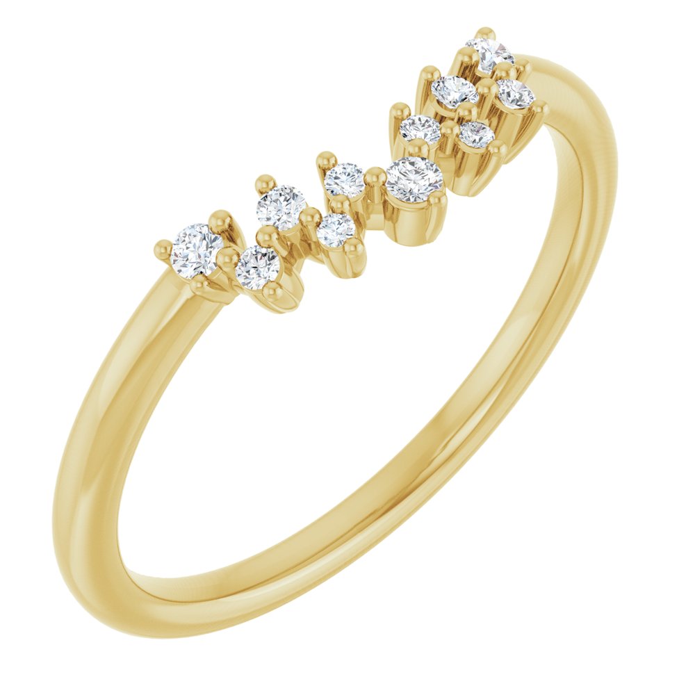 14K Yellow 1/10 CTW Natural Diamond Contour Band  