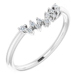 14K White 1/10 CTW Natural Diamond Contour Band  