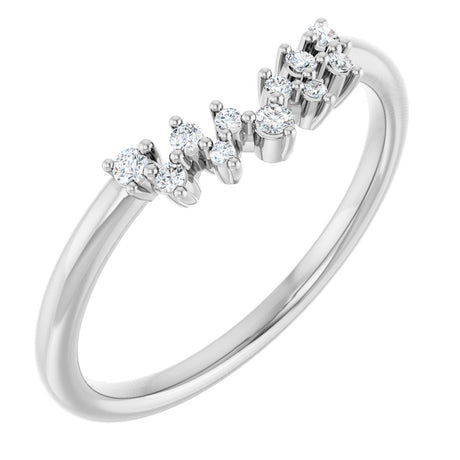 14K White 1/10 CTW Natural Diamond Contour Band  