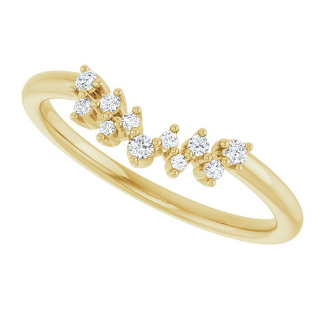 14K Yellow 1/10 CTW Natural Diamond Contour Band