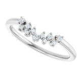 14K White 1/10 CTW Natural Diamond Contour Band