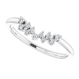 14K White 1/10 CTW Natural Diamond Contour Band