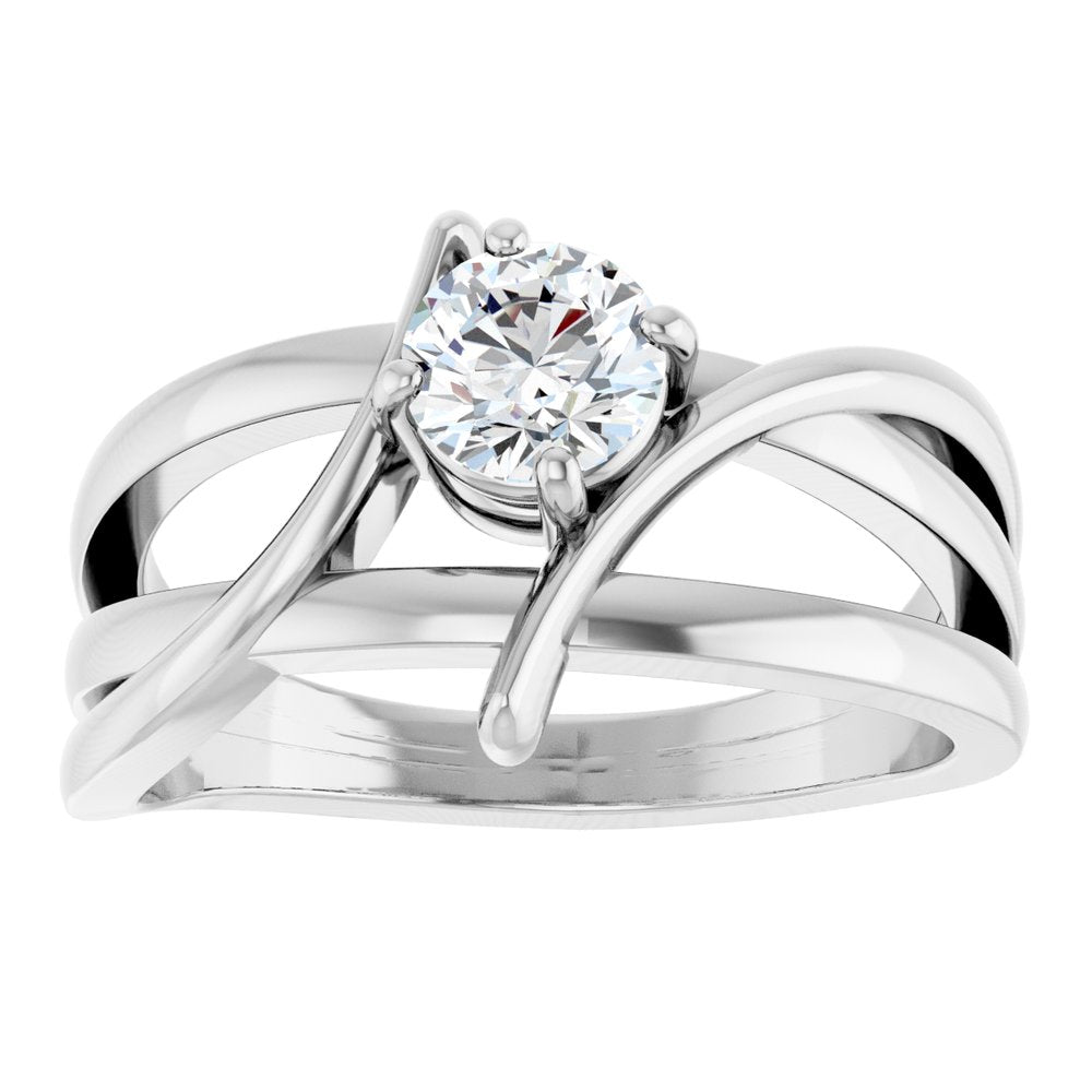 14K White 1/2 CT Lab-Grown Diamond Ring