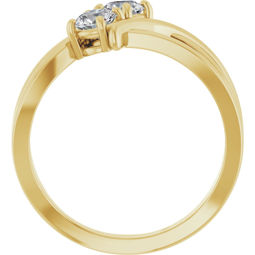 14K Yellow 1/2 CTW Lab-Grown Diamond Two-Stone Ring