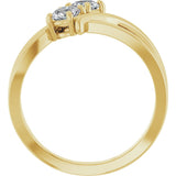 14K Yellow 1/2 CTW Lab-Grown Diamond Two-Stone Ring