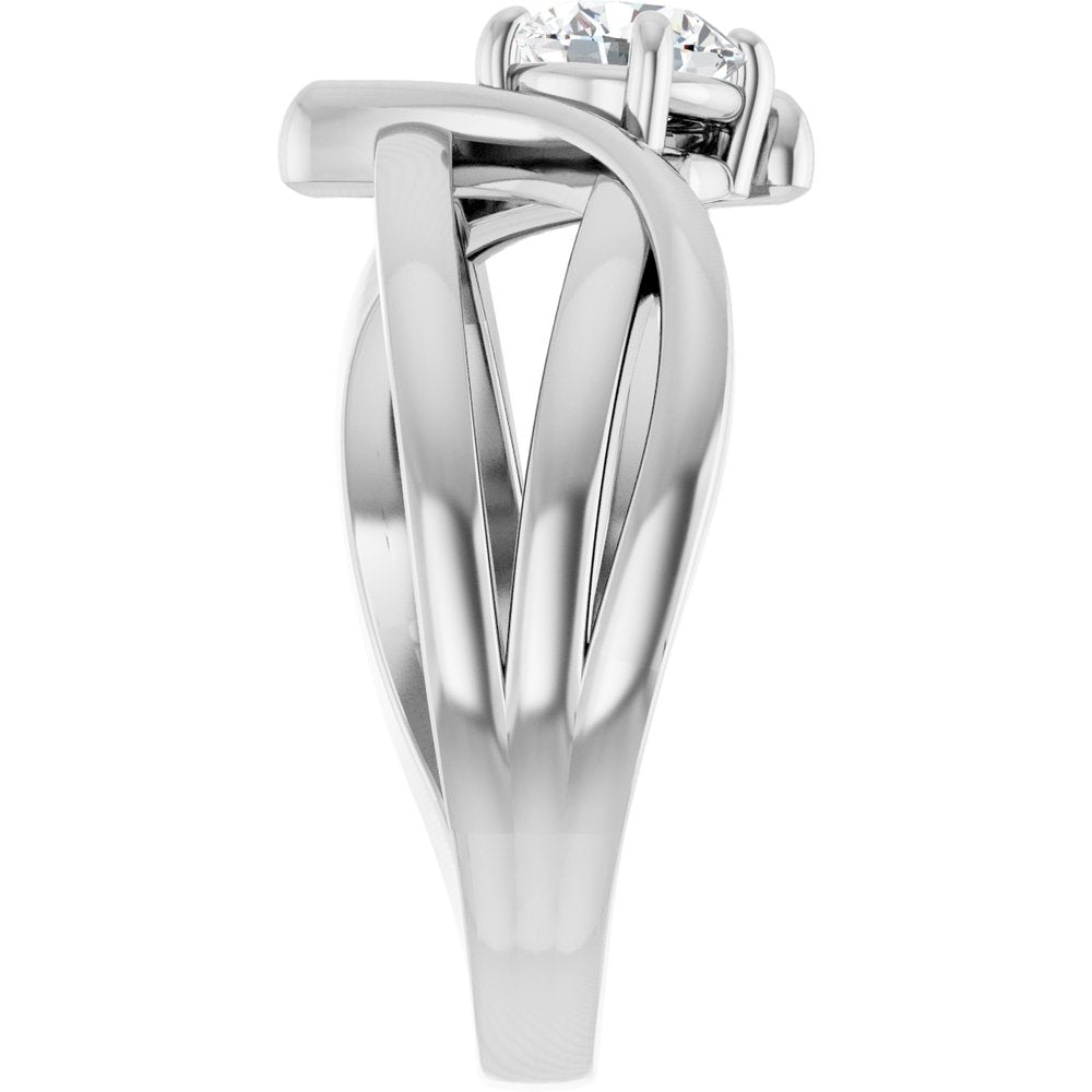 14K White 1/2 CT Lab-Grown Diamond Ring