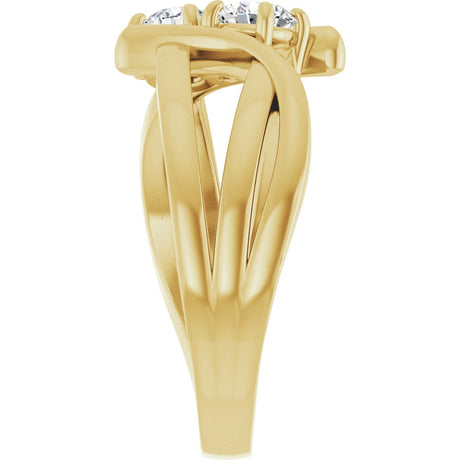 14K Yellow 1/2 CTW Lab-Grown Diamond Two-Stone Ring