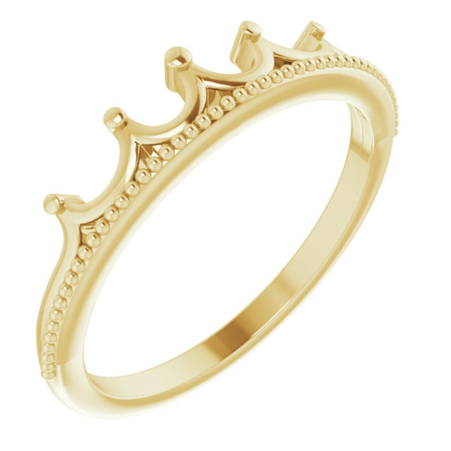 14K Yellow Stackable Crown Ring 