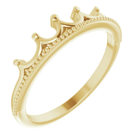 14K Yellow Stackable Crown Ring 