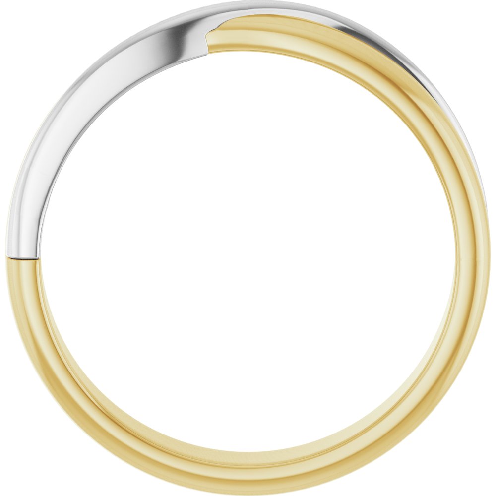 14K Yellow/White Gold 5 mm Criss-Cross Half Round Band Size 11