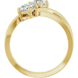 14K Yellow 1 CTW Lab-Grown Diamond Two-Stone Ring