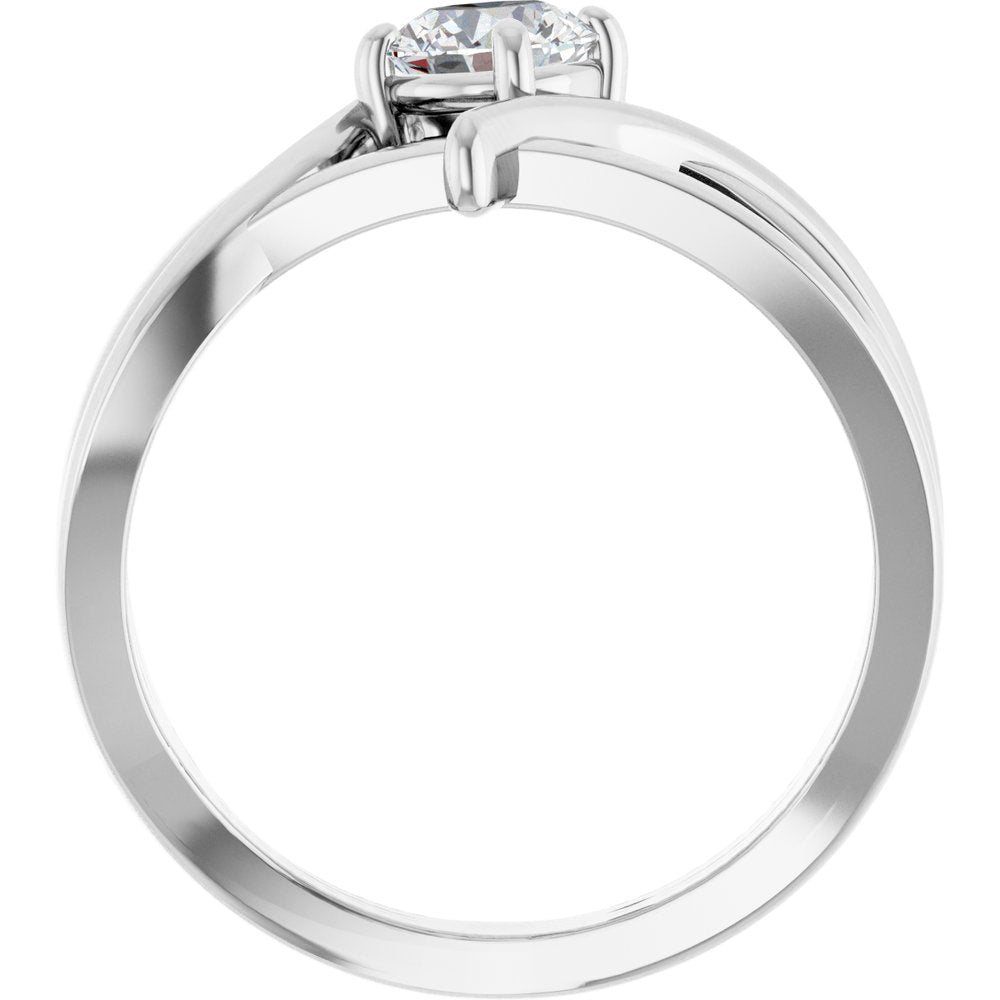 14K White 4 mm Round Forever One™ Colorless Lab-Grown Moissanite Ring