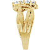 14K Yellow 1 CTW Lab-Grown Diamond Two-Stone Ring