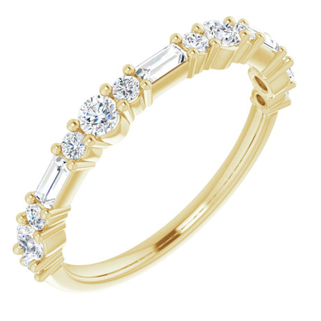 14K Yellow 3/8 CTW Natural Diamond Anniversary Band