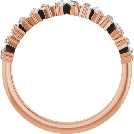 14K Rose 1/2 CTW Natural Diamond Anniversary Band