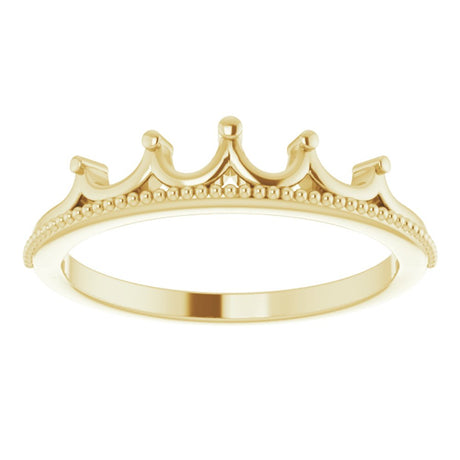 14K Yellow Stackable Crown Ring